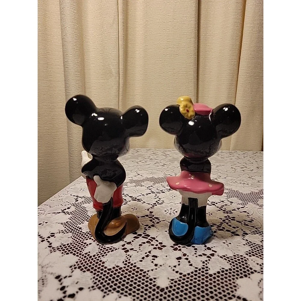 Vintage Disney Japan Mickey & Minnie Ceramic Figurines~6 Inch